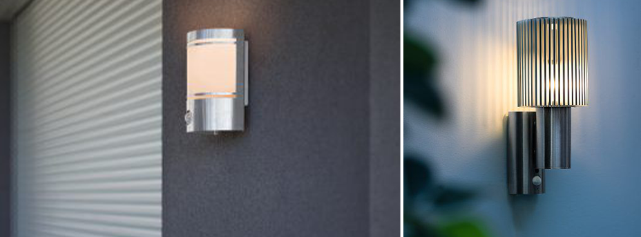 LED Wandeinbauleuchte Außenlampe Treppenleuchten Silber Weiß mit Bewegungsmelder