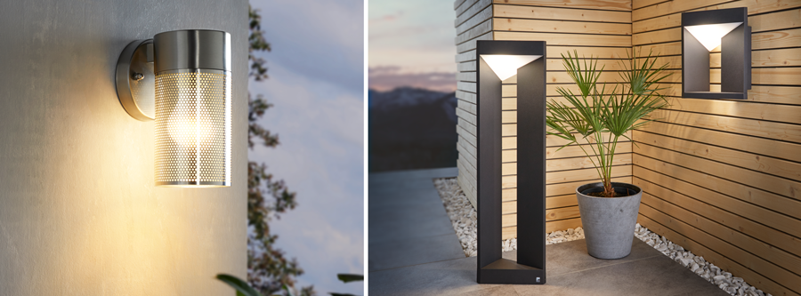 DEL extérieur murale éclairage Eliano lampe solaire capteur en acier inoxydable lampenwelt Extérieur Luminaire